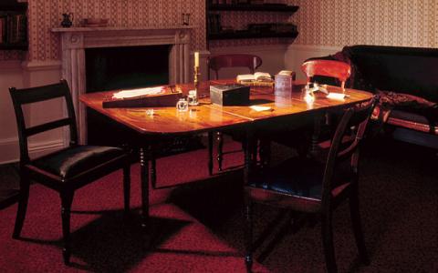 The Bronte family table where literary classics Jane Eyre, Wuthering Heights and Tenant of Wildfell Hall were written