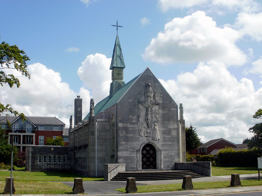 A place of worship photographed from across the street