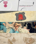 Front page of NHMF annual report which includes a collage of saved items