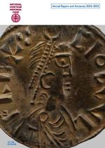 A 9th century AD coin engraved with a face in profile
