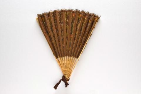 Embroidered folding fan acquired by the Fan Museum Embroidered folding fan acquired by the Fan Museum