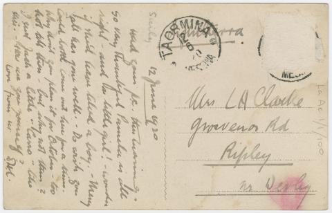 Postcard to Ada Clarke Postcard to Ada Clarke