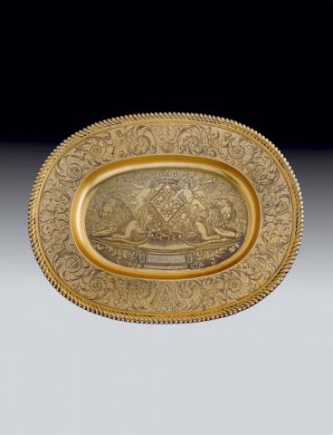 Harache Silver Gilt dish